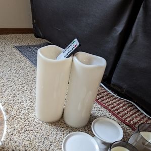 Large Flameless Candles, set of 2